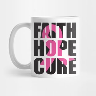 faith hope cure gift, Breast Cancer Awareness ribbon month 2022 Mug